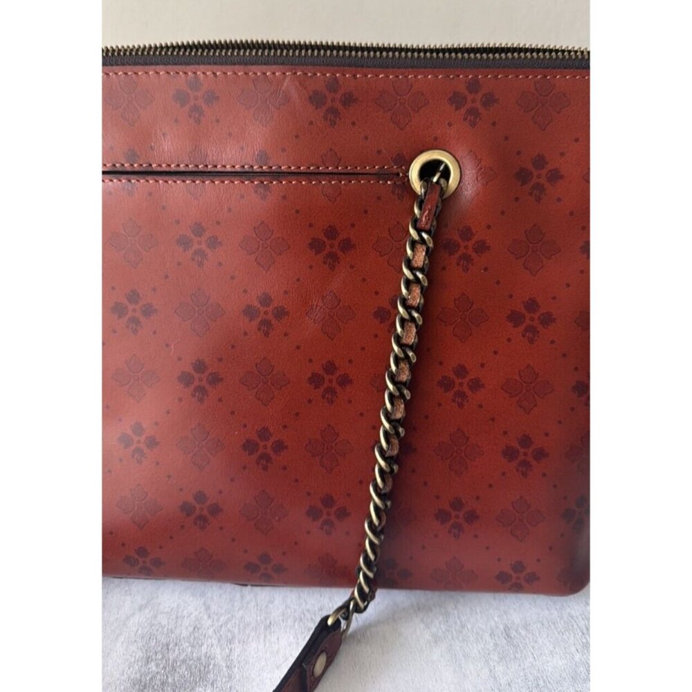 Patricia Nash Belle Tote Signature Print Leather Shoulder Bag Brown Tan NWT - Picture 13 of 16